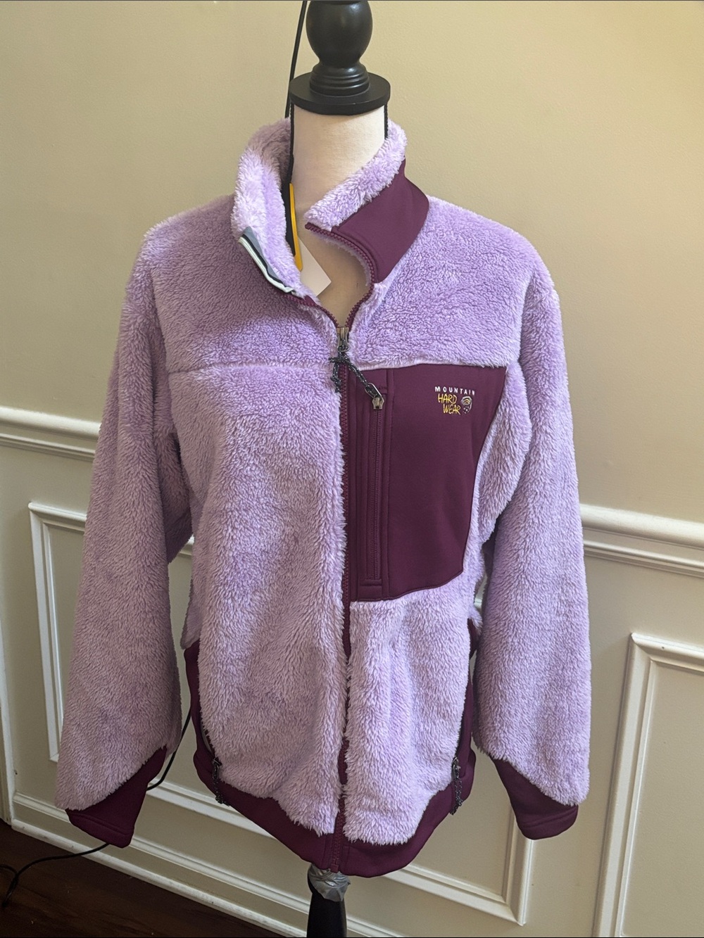 Mountain Hardwear Monkey Woman Lavender and Plum Fleece Jacket size XL